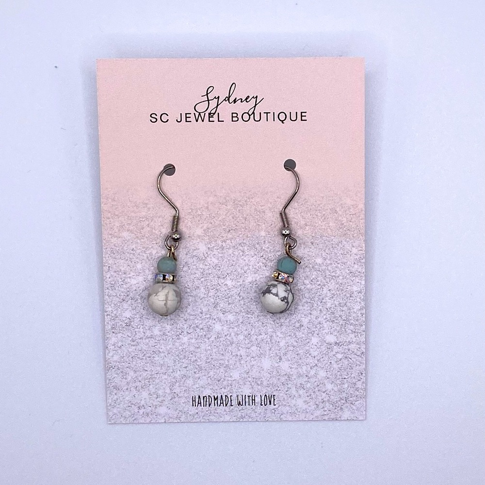 Handmade small bead dangly earrings